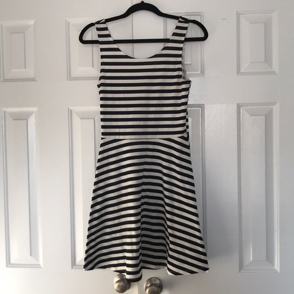 Navy Blue and White Dress